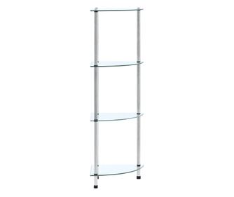 Raft cu 4 niveluri transparent, 30x30x100 cm, sticlă securizată