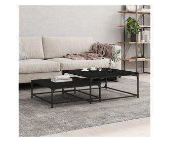 Stolovi za kavu, 2 kom, crni, obrađeno drvo