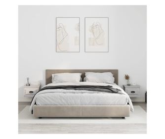 Falra szerelhető éjjeliszekrény, 2 db, sonoma szürke, 41,5x36x28 cm