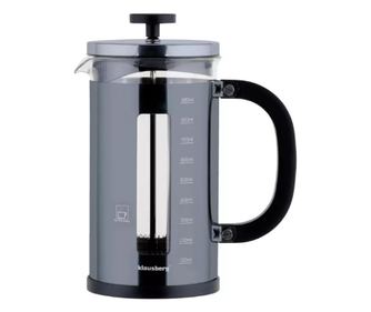 Френска преса за кафе Klausberg KB 7704, 1 l, Стъкло, Мерителна скала, Графит/сив