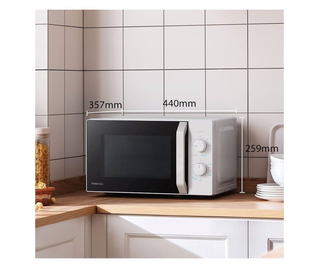 Микровълнова Фурна TOSHIBA MW2-MM20PWH, 800W, 20L, LED Осветление, Размразяване, Таймер, Бял - 3