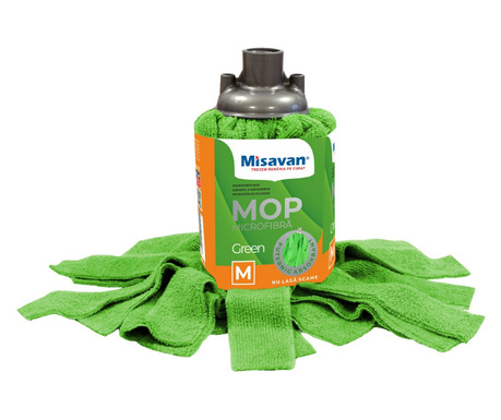 Rezerva mop Misavan, microfibra, Green, marime M