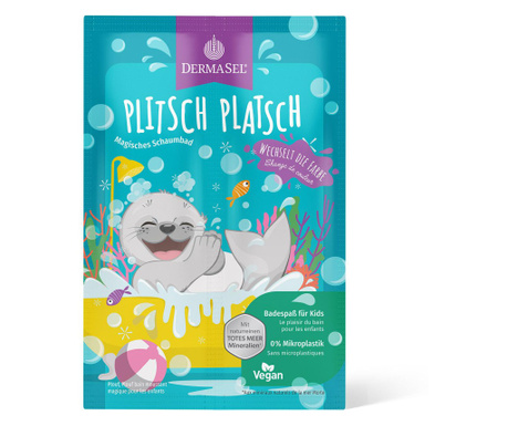 Spuma de baie magica pentru copii Plitsch Platsch 2 culori, Dermasel, 30 ml