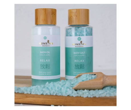 Set cosmetice pentru spa Bath Home cu ulei de baie 100ml si Sare de baie 100g