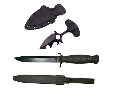 Комплект Ловен нож 29 см и тактически нож 8 см IdeallStore®, черен