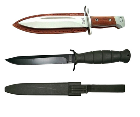 Комплект Ловен нож 29 см и Нож за щик 25 см IdeallStore®, капак включен