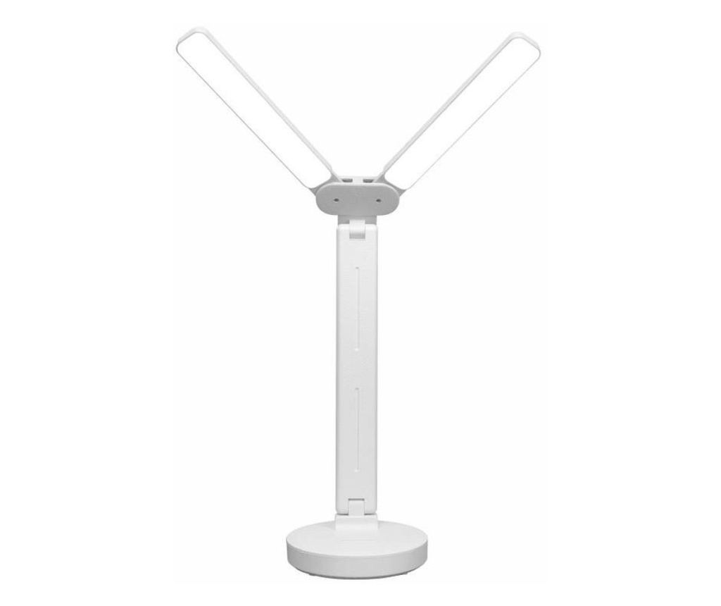 Lampa birou LED Fixxia F3, 2 brate, incarcare USB, touch, control luminozitate, lumina calda, neutra, rece, si felicitare de sez - 2