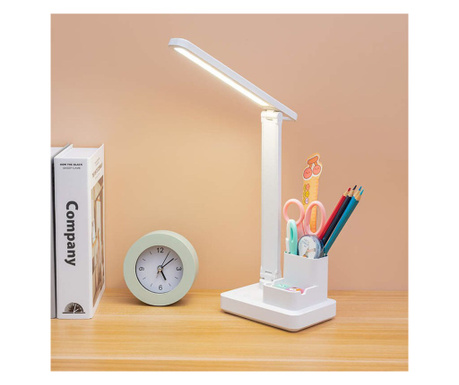 Lampa birou LED Fixxia One, incarcare USB, touch, control luminozitate, lumina calda, neutra, rece, suport telefon si felicitare