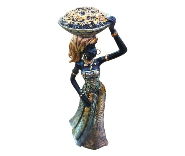 Statueta Decorativa, Africana, Argintiu, 32 cm, LY231905