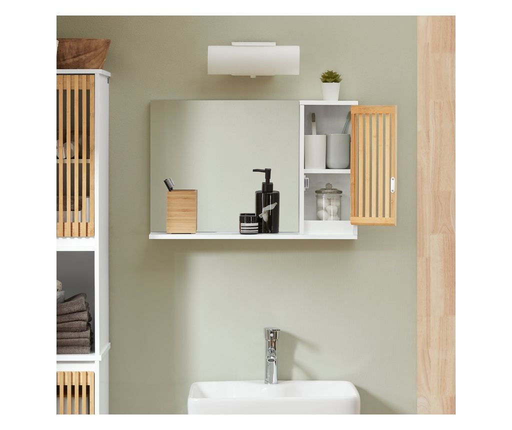 SoBuy jeftina kupaonska zrcala, Jeftina ogledala za kupaonicu, ogledala u kupaonici za zidnu montažu BZR128-W - 6