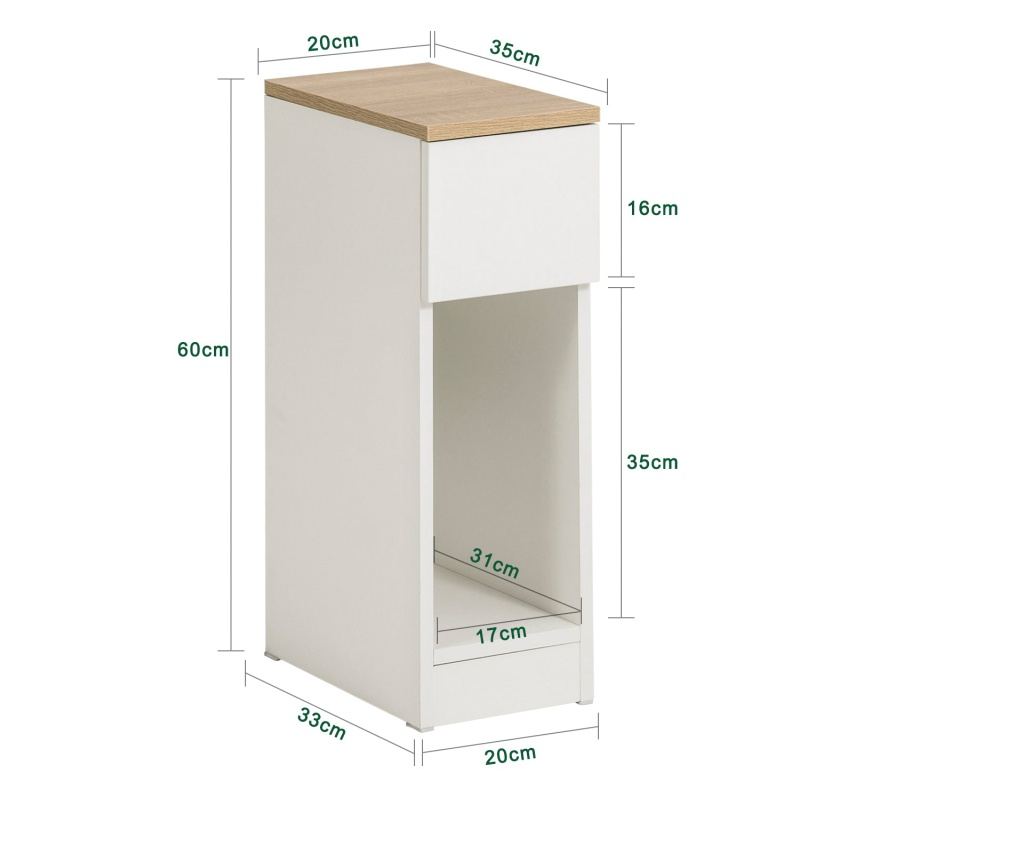 SoBuy Sidobord Förvaringsbord Soffbord Cafébord FBT111-WNx2 - 2