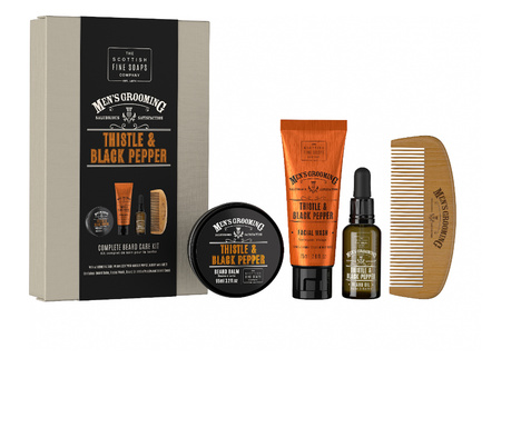 Комплект за брада и лице SCOTTISH FINE SOAPS Трън и Пипер, за мъже, 4 продукта