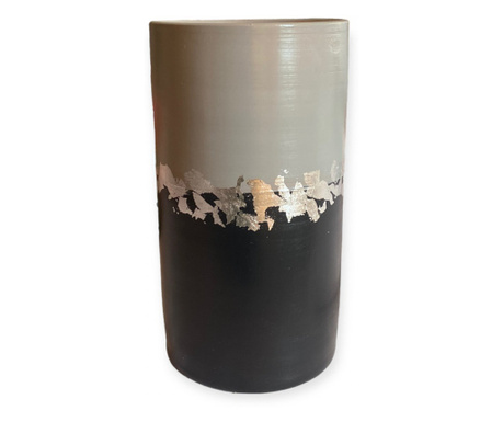 Vaza eleganta din ceramica, foita de argint, 25cm