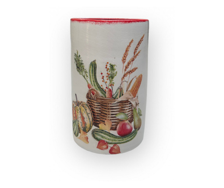 Vaza ceramica tip cilindru, pentru bucatarie,18cm