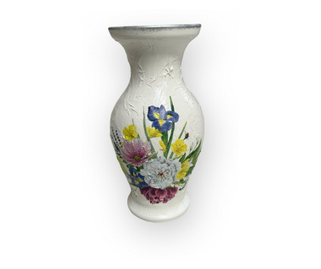 Vaza ceramica, model vintage, buchet, 26cm