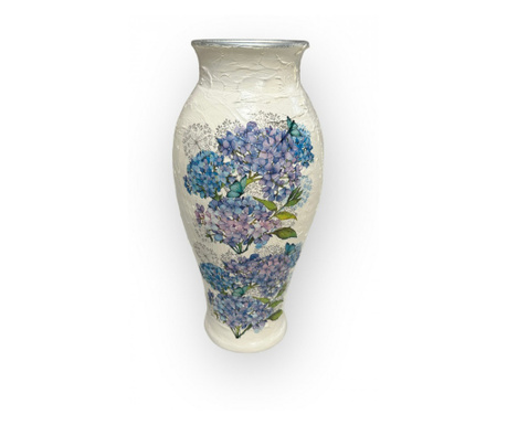 Vaza ceramica mare, model vintage, hortensie, 37cm