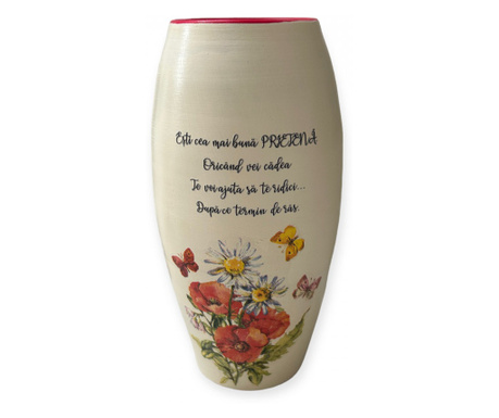 Vaza din ceramica, maci, PRIETENA