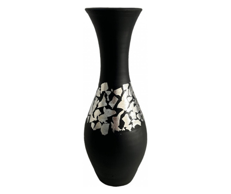 Vaza ceramica, silueta, eleganta, foita de argint,44cm