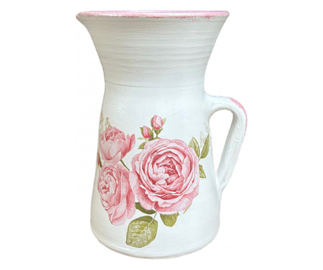 Vaza ceramica tip cana cu trandafir