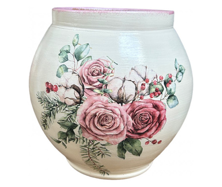 Vaza ceramica moderna cu trandafiri