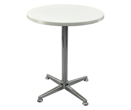 Masa pentru cafenea rotunda D60xh74cm Raki Uni Art, blat werzalit si picior metalic cromat