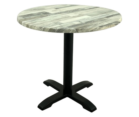 Masa rotunda cafenea D80xh74cm Raki White Block, blat werzalit si baza metalica