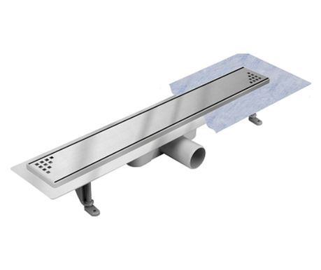Podni slivnik, Techman Quadro, Duljina 70 cm, reverzibilan, rešetka za pločice, AISI304 nehrđajući čelik