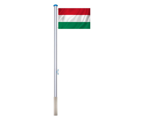 Stalp pentru steag, cu drapelul Ungariei cu doua fete de 90x150 cm