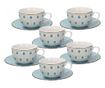 Комплект от 6 порцеланови чаши с чинийки, Casablanca, 230 ml