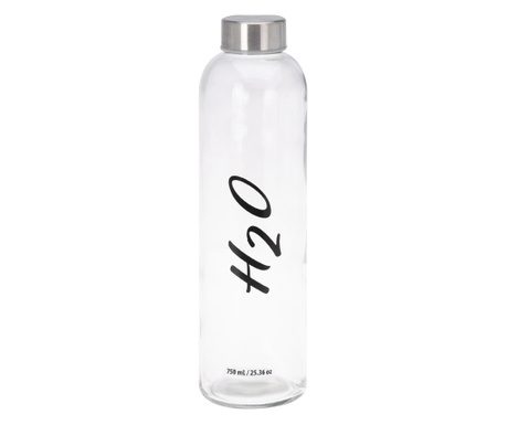 Sticla apa Excellent Houseware-H2O, sticla, 7x25 cm, 750 ml, transparent