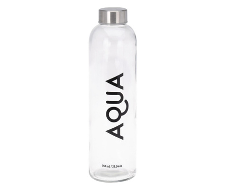 Sticla apa Excellent Houseware-Aqua, sticla, 7x25 cm, 750 ml, transparent