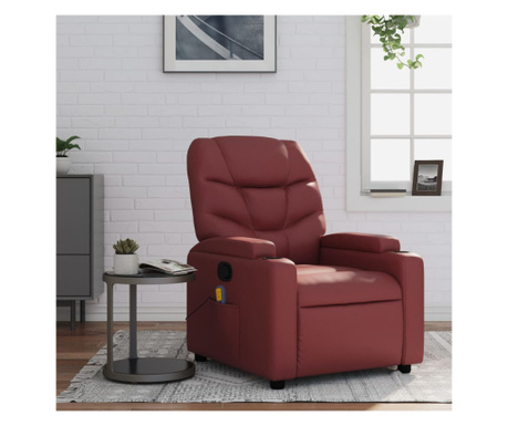 Сгъваем масажен стол, винено червено, еко кожа