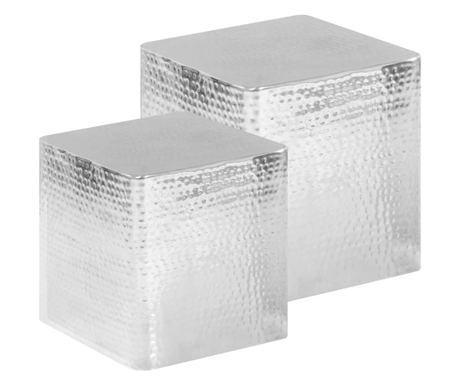 Stolovi za kavu, 2 kom., srebrni, aluminij