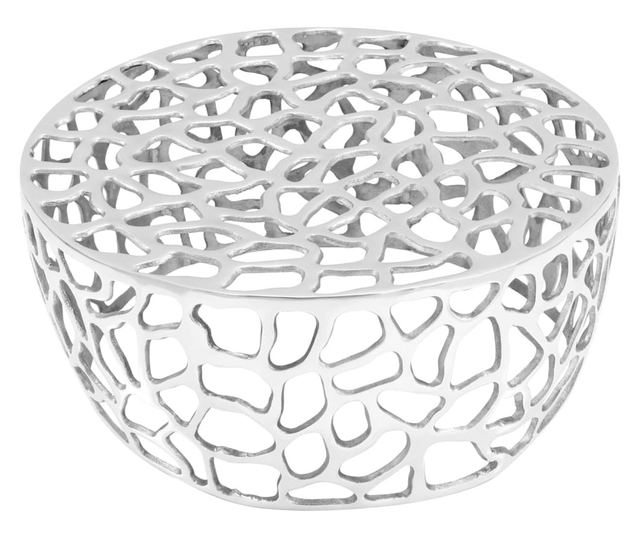 Stolić za kavu, srebrni, 70 x 30 cm, lijevani aluminij