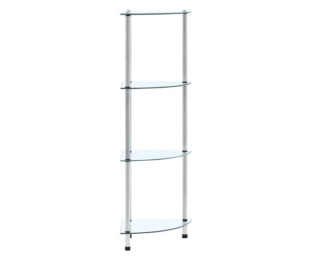 Raft cu 4 niveluri transparent, 30x30x100 cm, sticlă securizată