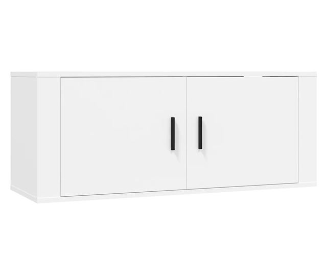 Zestaw szafki TV, 2 części, biały, drewno przetworzone