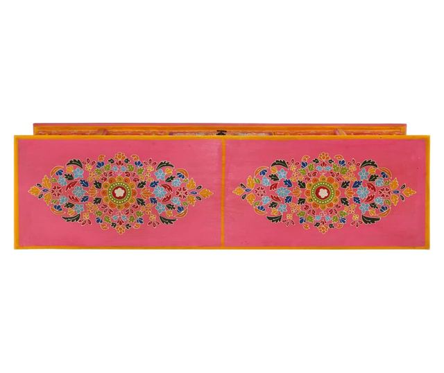 Comodă TV, roz, 110x30x40 cm, lemn masiv de mango