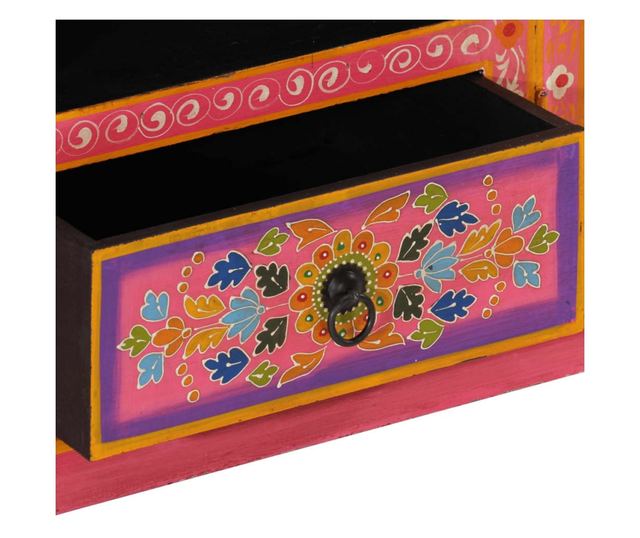 Comodă TV, roz, 110x30x40 cm, lemn masiv de mango