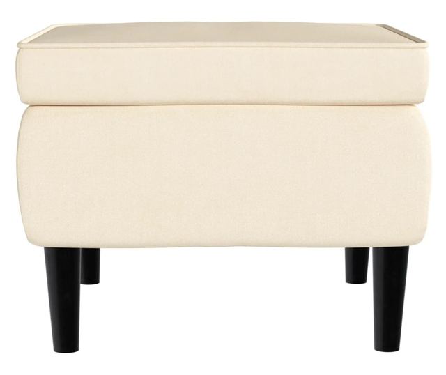 Wingback Armchair with Footstool, Cream, Velvet