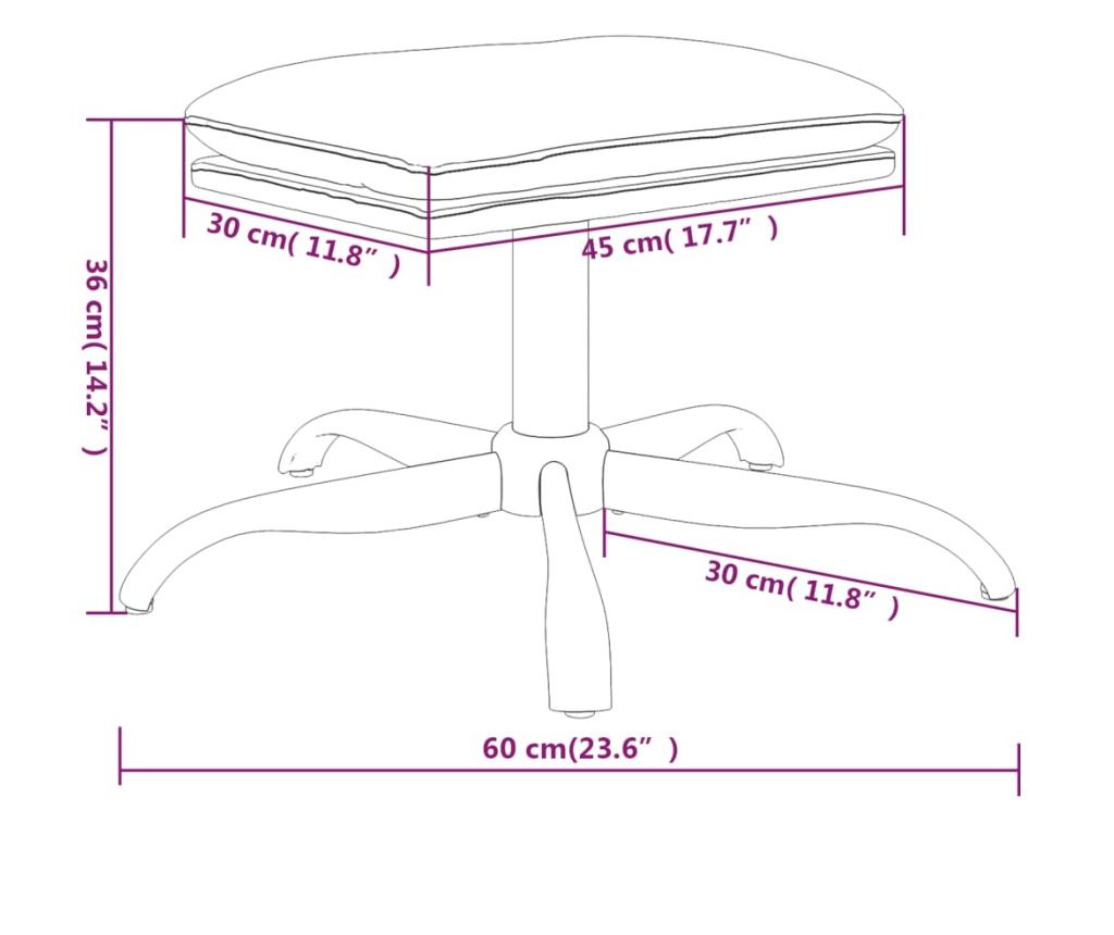 Naslanjač s taburejem, antracitno siva, umetno usnje - 16