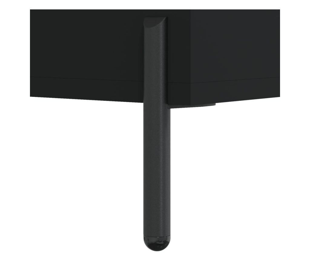 Visoka crna kompozitna drvena ormarić, 69,5x34x180 cm - 12