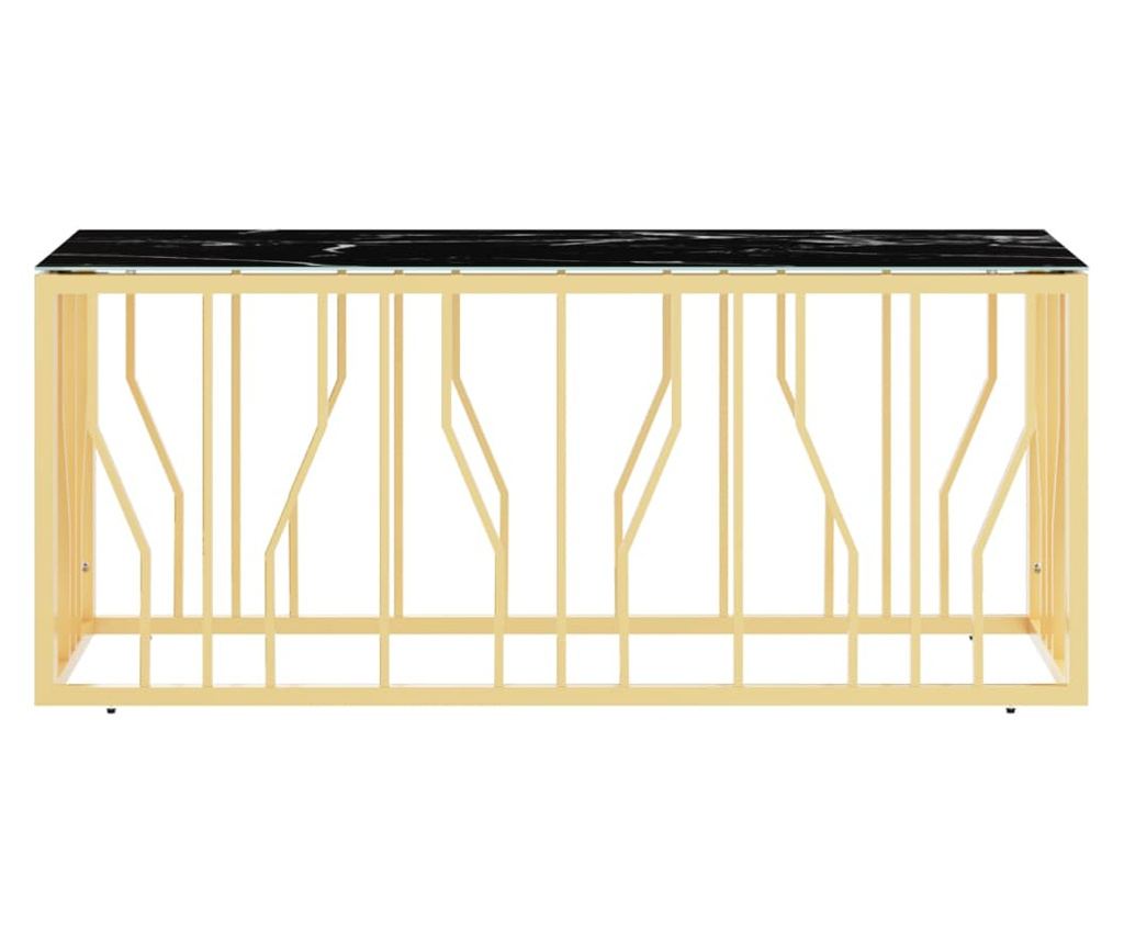 Stolić za kavu, zlatni, 110x45x45 cm, nehrđajući čelik i staklo - 3