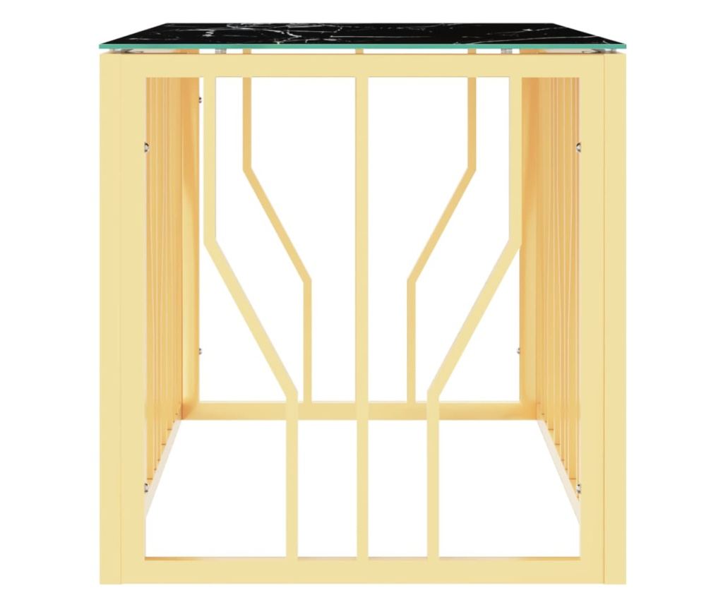 Stolić za kavu, zlatni, 110x45x45 cm, nehrđajući čelik i staklo - 16