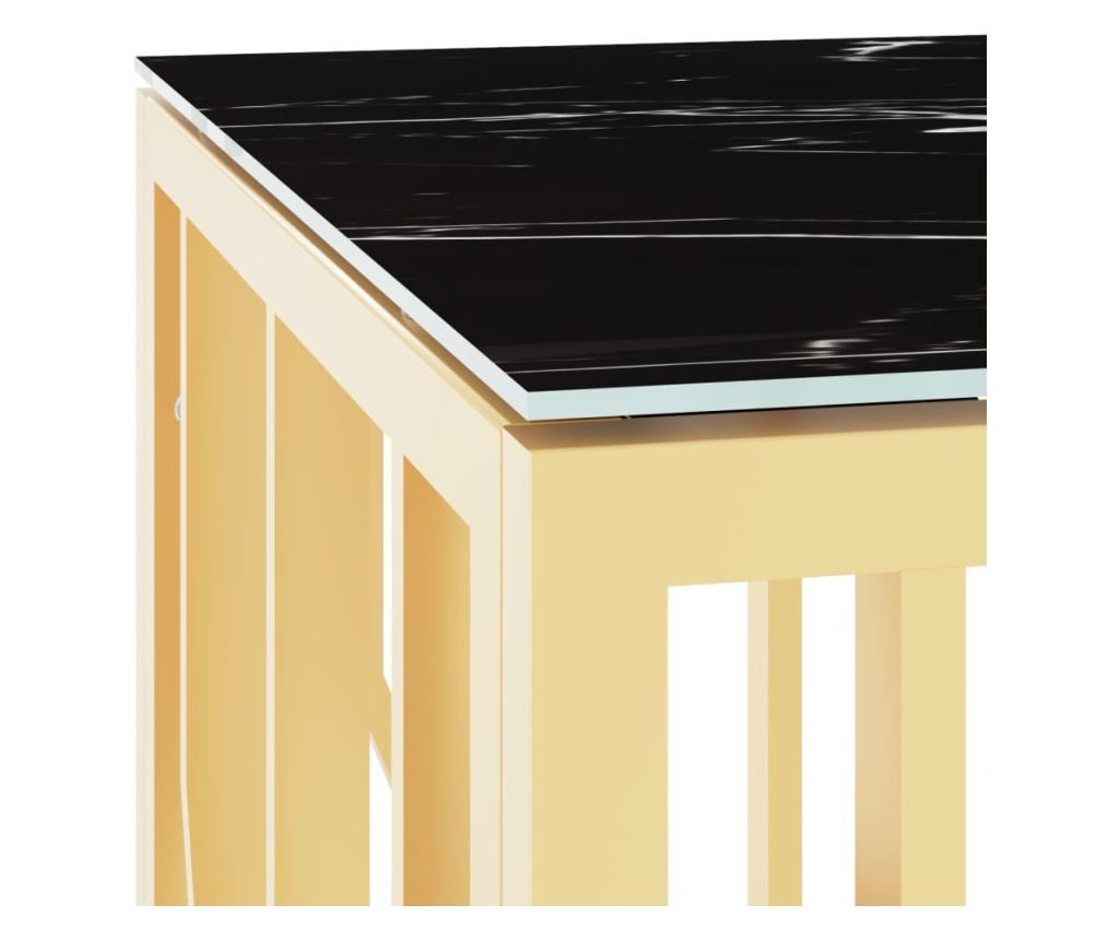 Stolić za kavu, zlatni, 110x45x45 cm, nehrđajući čelik i staklo - 5