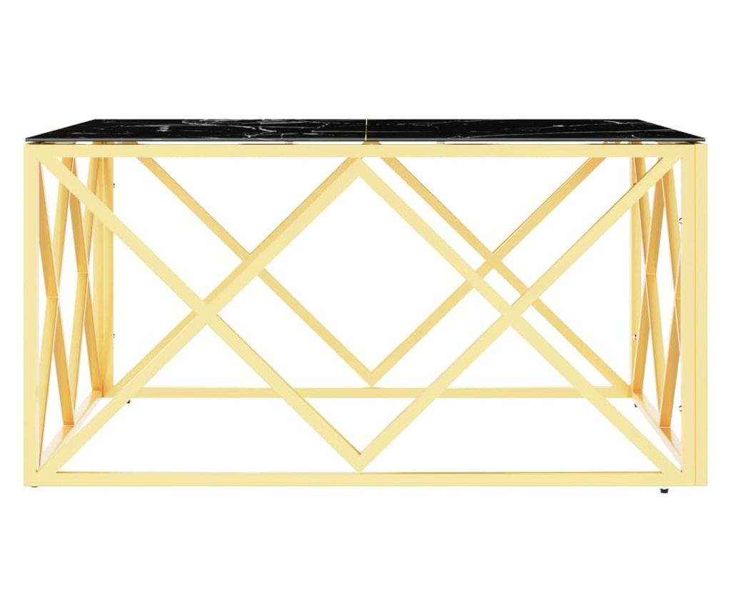 Stolić za kavu, zlatni, 80x80x40 cm, nehrđajući čelik i staklo - 4