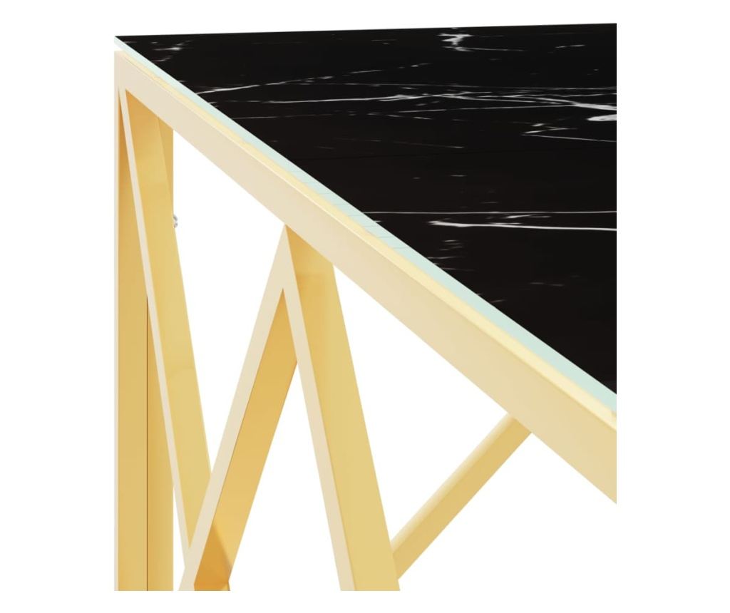 Stolić za kavu, zlatni, 80x80x40 cm, nehrđajući čelik i staklo - 5