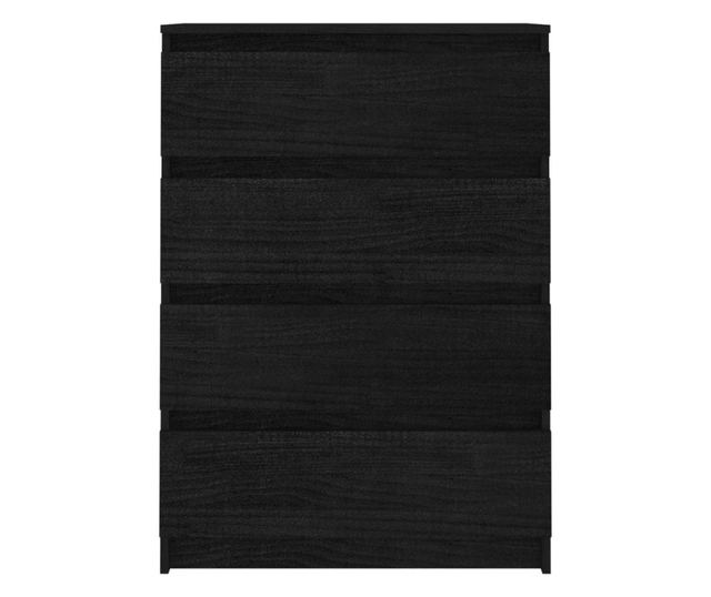Dulap lateral, negru, 60x36x84 cm, lemn masiv de pin