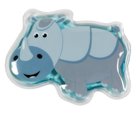 Compresa cu gel termic pentru copii, Bootic®, reutilizabila, cald/rece, forma animalute - Hipopotam