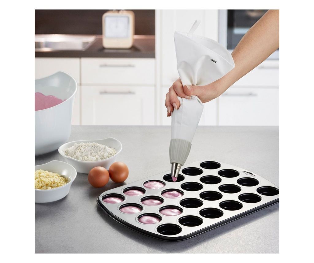 Комплект за украса на торта, Gefu, Памук/Неръждаема стомана, 34,5 x 23,5 x 5 см, Бяло/Сребристо 34.5x23.5x5 cm - 3