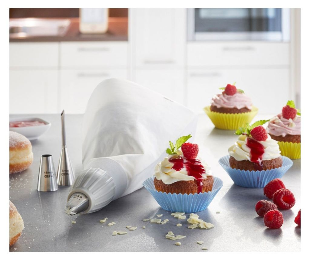 Комплект за украса на торта, Gefu, Памук/Неръждаема стомана, 34,5 x 23,5 x 5 см, Бяло/Сребристо 34.5x23.5x5 cm - 4